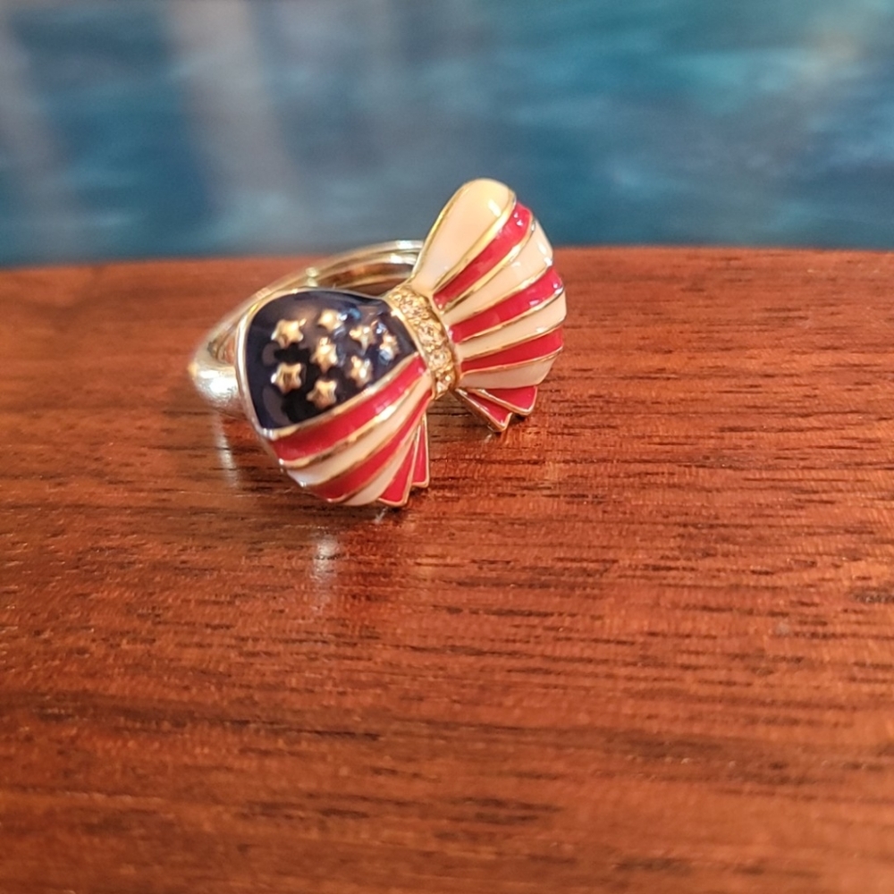 Patriotic Cocktail Ring, adjustable
